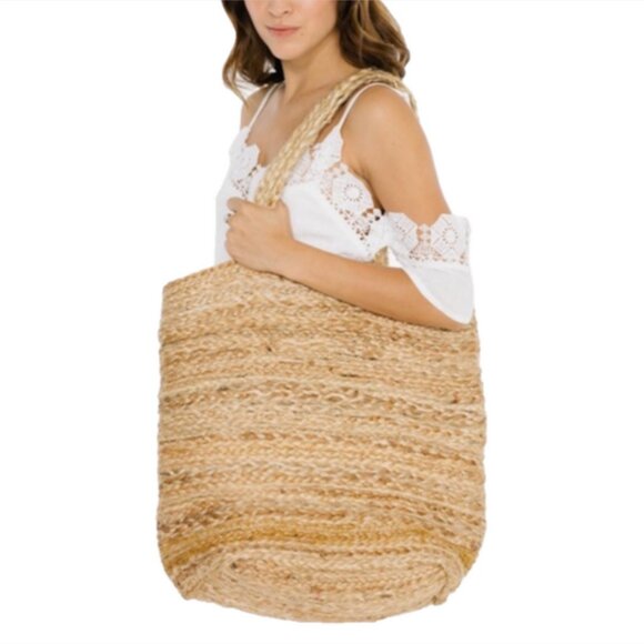 RAGA Handbags - Raga Beachy Hand Woven Straw Large Tote